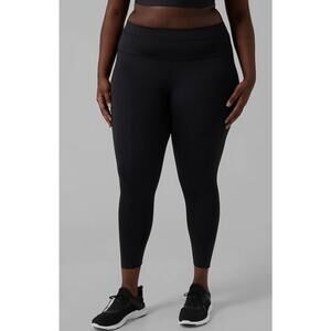 Athleta Accelerate 7/8 Tight Leggings Black 3X Plus Size High Rise Stretch